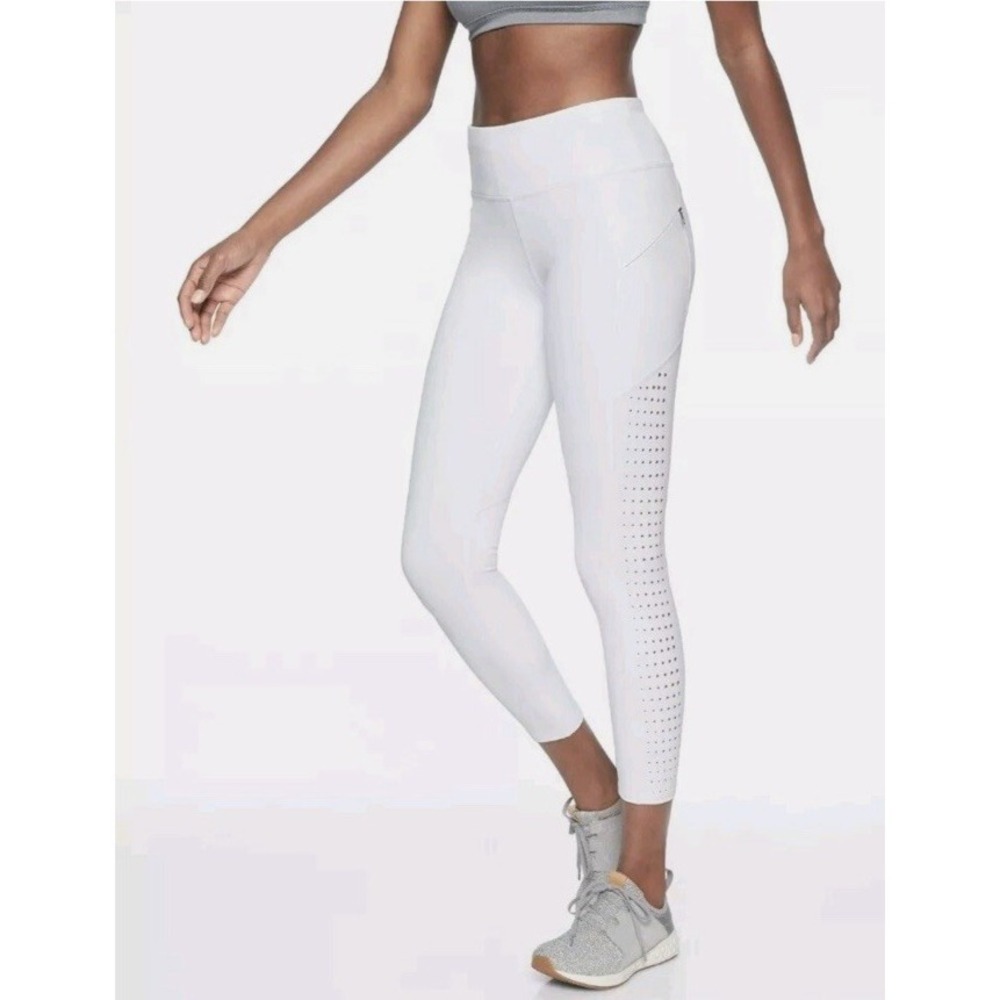 ATHLETA Contender Laser Cut Tight Leggings WHITE Size‎ S